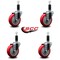 Service Caster 4'' Red Poly Wheel Swivel 1-1/8'' Expanding Stem Caster Set, 4PK SCC-EX20S414-PPUB-RED-118-4 - alternate 4